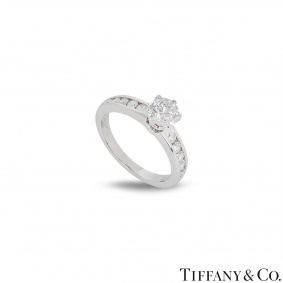 Tiffany & Co. Platinum Diamond Ring 0.82ct E/VVS2 XXX Tiffany & Co. Platinum Diamond Ring 0.82ct E/VVS2 XXX
